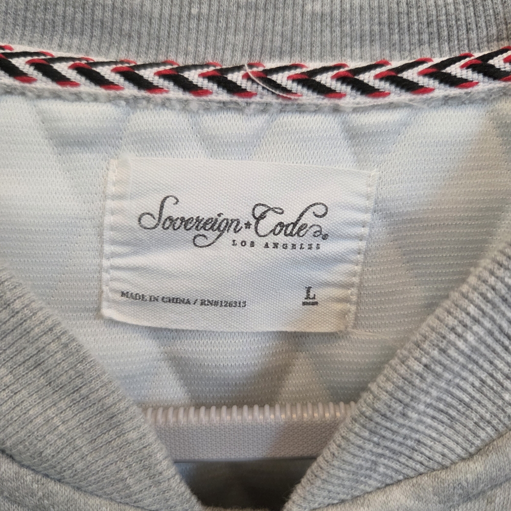 Sovereign Code Los Angeles, Gray Quilted Button-Up Jacket, Large - Picture 2 of 8
